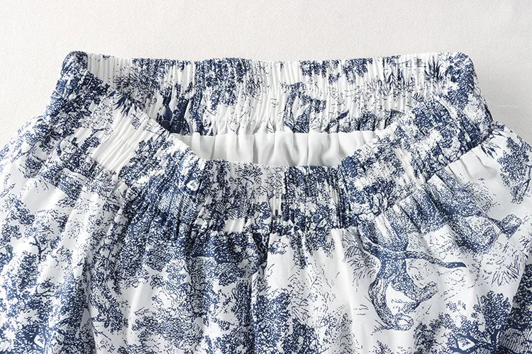 Falda Chiffon Mujer Estampada Antigua - Falda Línea A Cintura Alta Primavera 2025