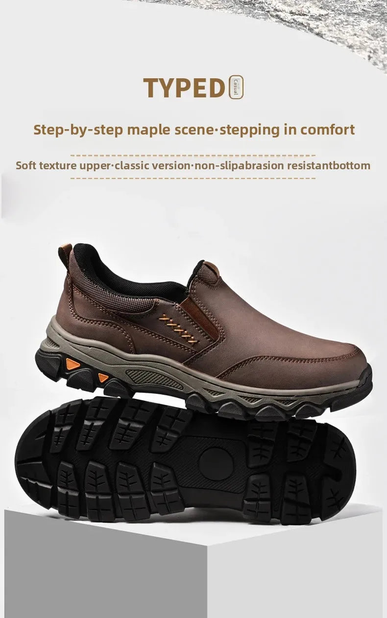 Zapatos Casuales Hombre Cuero - Mocasines Slip-On Antideslizantes