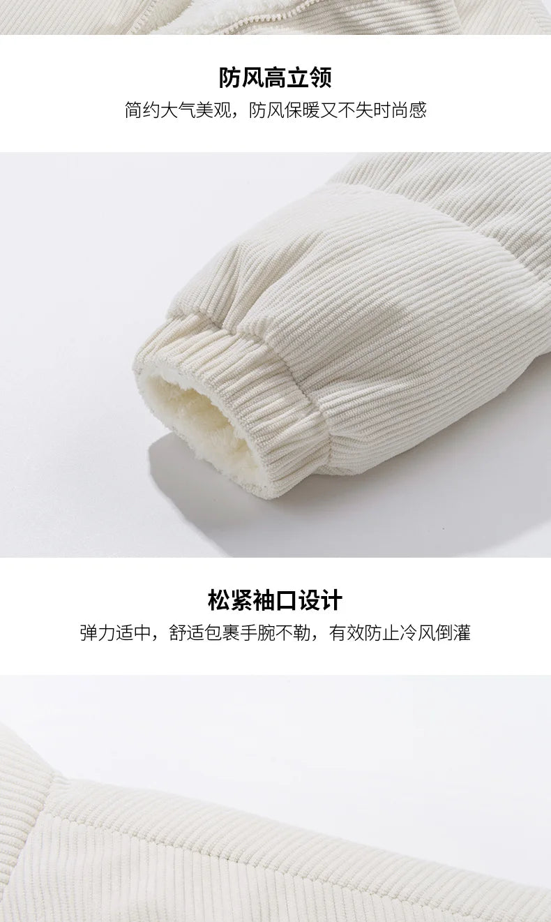 Chaqueta Hombre Invierno Pana Cordero - Parka Denim Outdoor Cálida Holgada