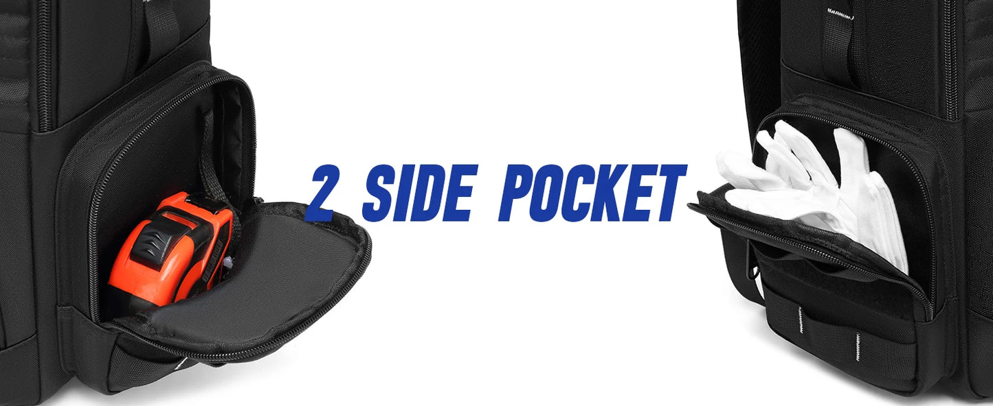 Mochila Herramientas Profesional Heavy Duty - Almacenamiento 3 Bolsas Electricista Fontanero