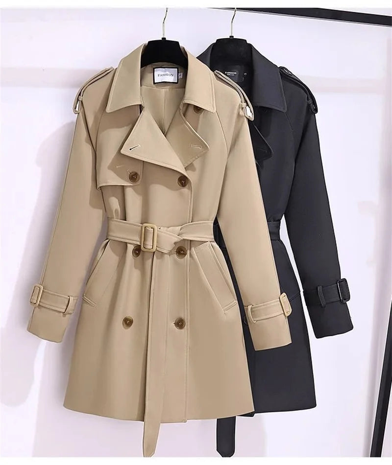 Trench Mujer Doble Botonadura - Gabardina Cinturón Primavera