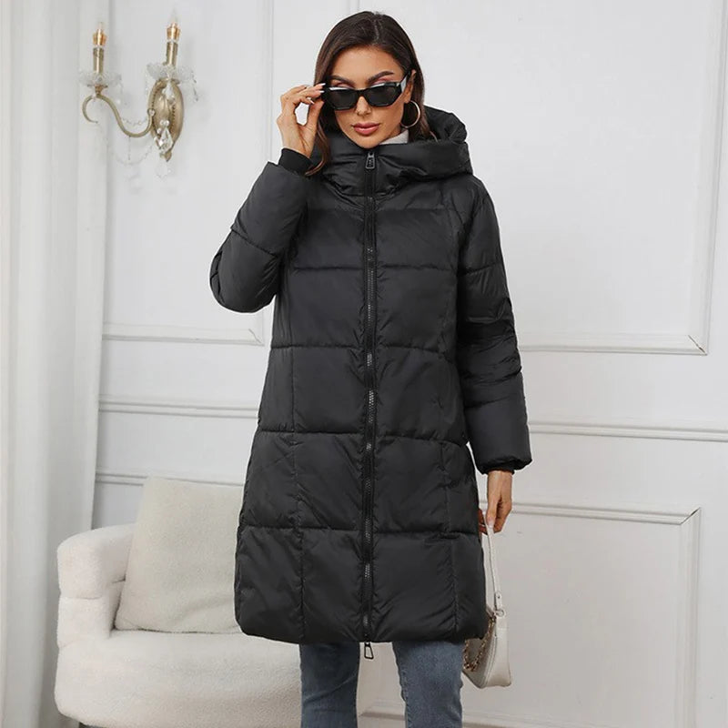 Abrigo Acolchado Mujer Invierno - Parka Capucha Largo