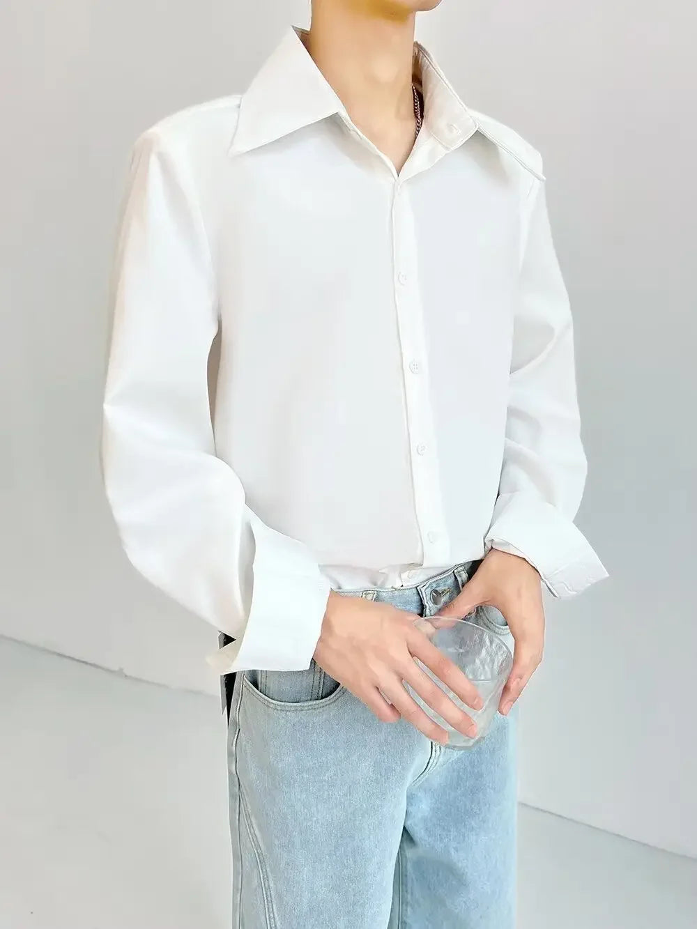 Camisa Hombre Casual Suelta Otoño - Manga Larga Trendy Brands Ins Joven