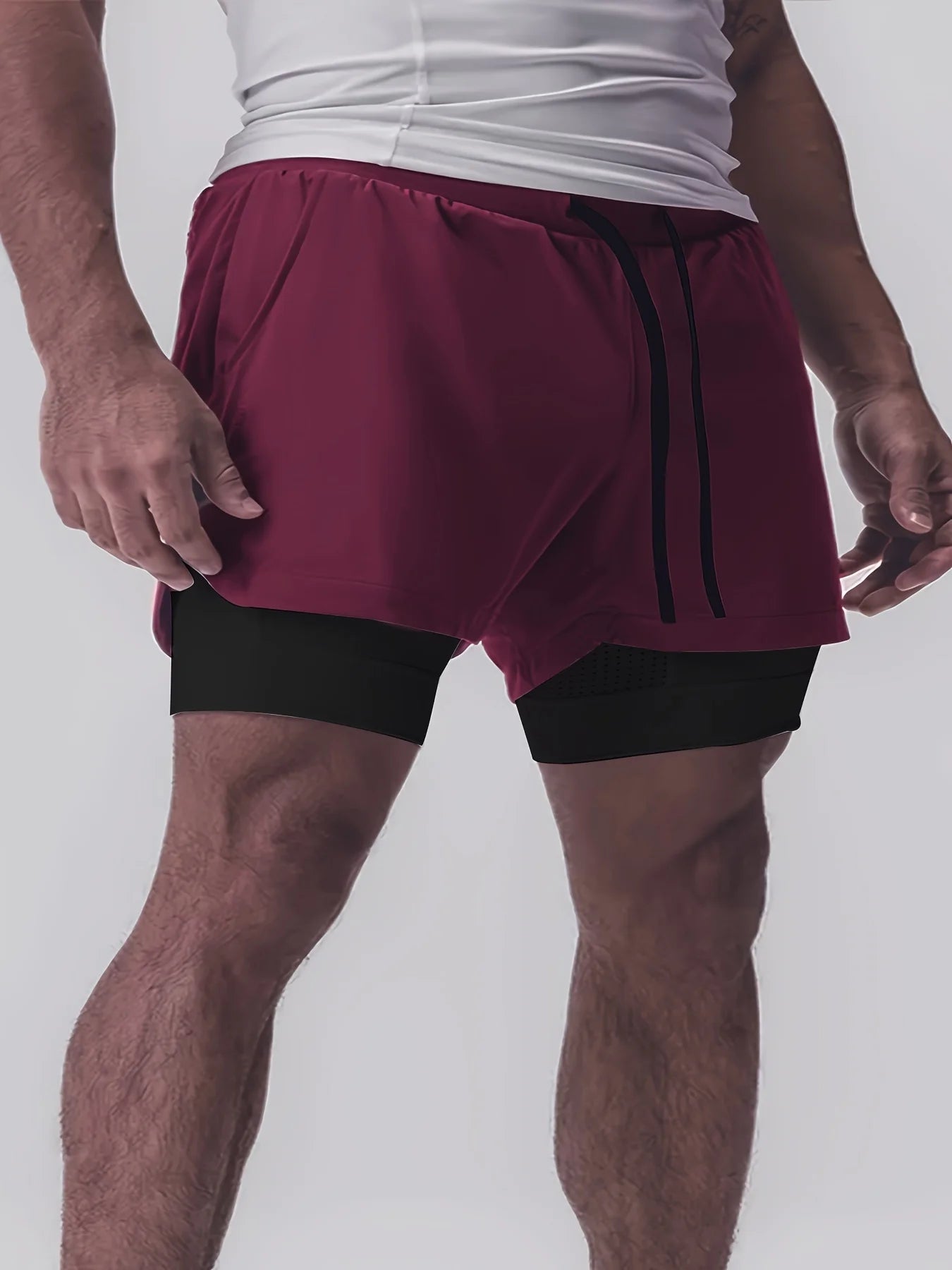 Shorts Deportivos Hombre Doble Capa - Pantalones Baloncesto Secado Rápido