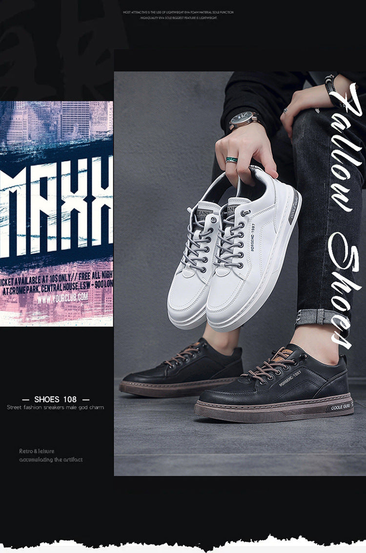 Sneakers Hombre Blancos Transpirables - Casual Fashion Conducción Walking Tennis Skate