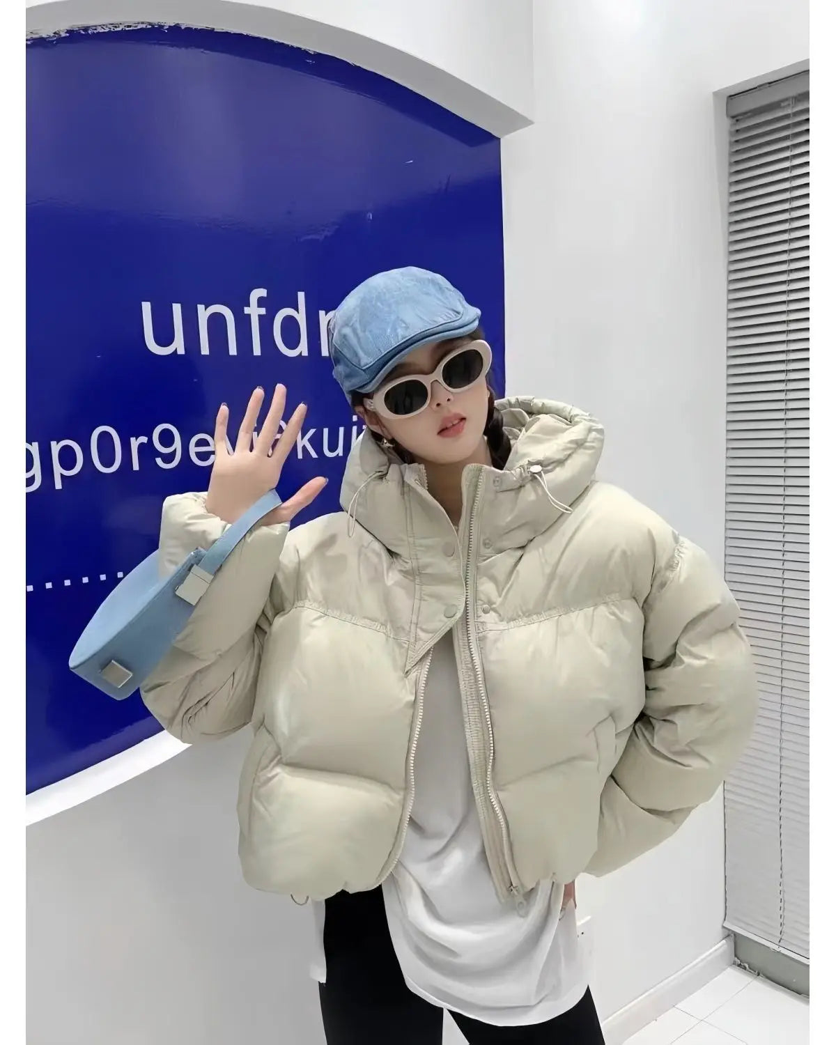 Chaqueta Puffer Mujer Corta - Chaqueta Solapa Algodón Coreana