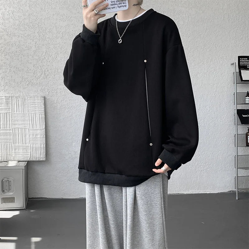 Sudadera Hombre Otoño Invierno - Hoodie Cuello Redondo Casual Outdoor