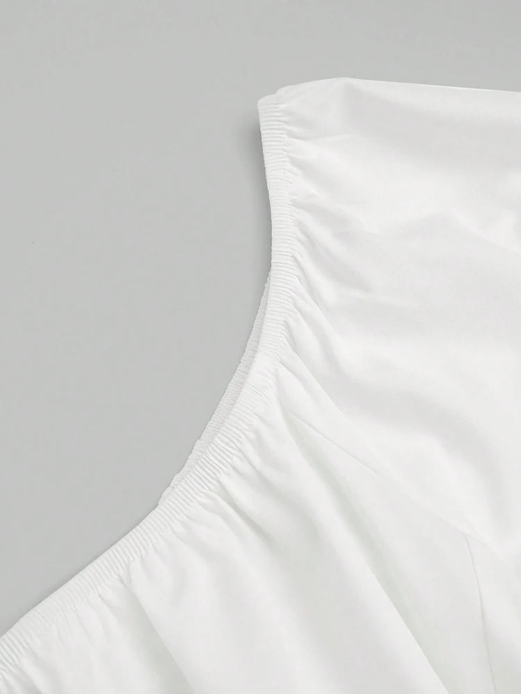 Vestido Mujer Francés Sin Tirantes - Vestido Largo Cintura Alta Elegante