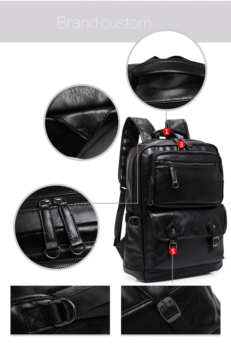 Mochila Cuero 2023 Alta Calidad Fashion - Estudiante Business Portátil Escolar Coreana