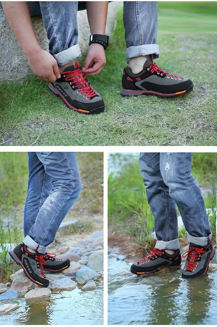 Botas Hombre Senderismo Impermeables - Escalada Anti-Colisión Outdoor Casual Cordones Sneakers Nieve
