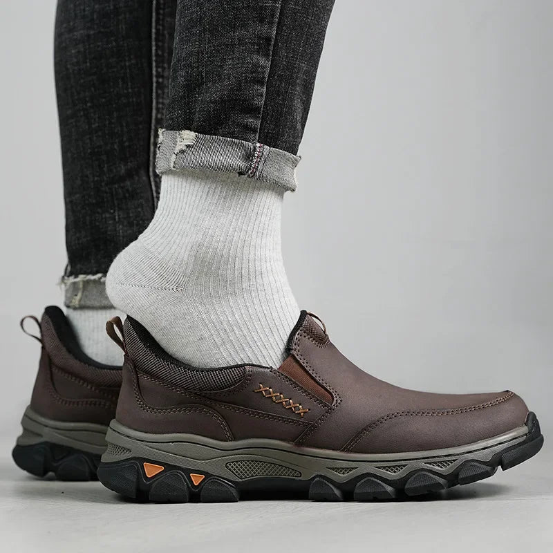 Zapatos Casuales Hombre Cuero - Mocasines Slip-On Antideslizantes