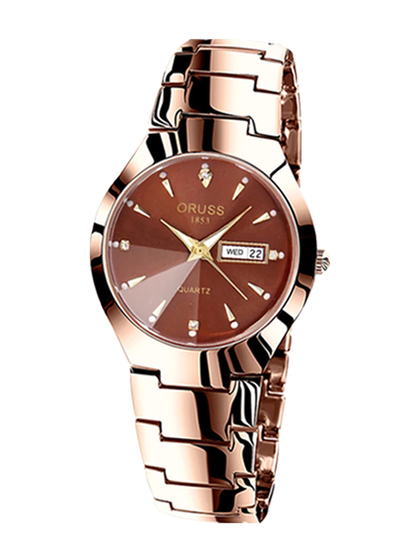 Reloj ORUSS para Pareja - Cuarzo Luxury Acero Inoxidable Resistente al Agua