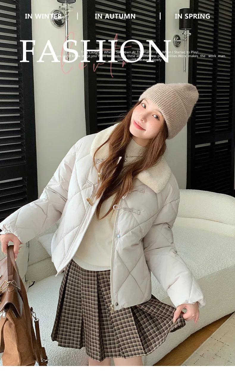 Chaqueta Algodón Mujer Tendencia - Chaqueta Estilo Chino Cuello Lana 2025