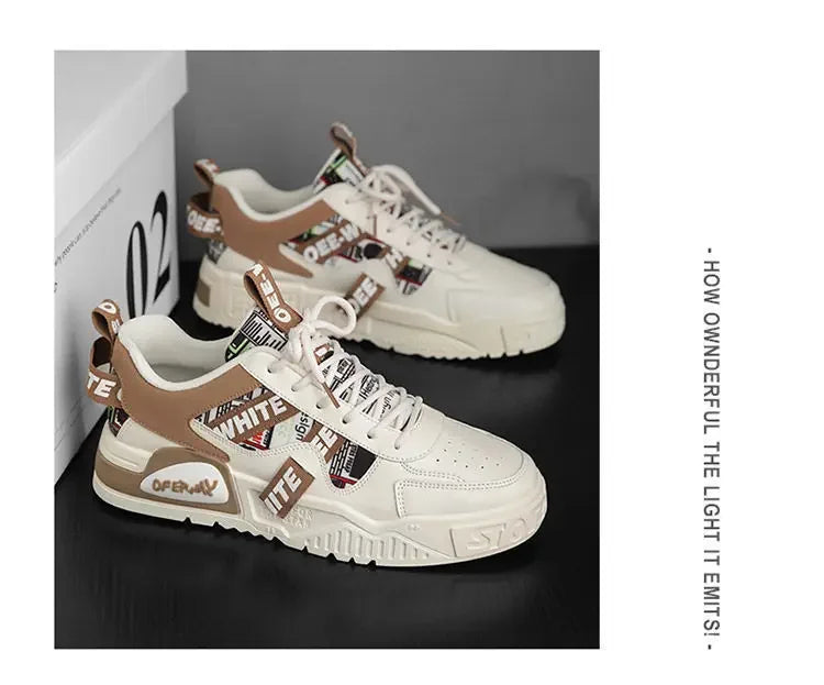 Zapatillas Cuero Hombre Casual - Skateboard Running Deportivas Plataforma