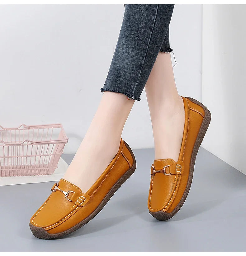 Zapatos Piel Mujer Moccasins - Loafers Designer Slip-On Planos Talla Grande