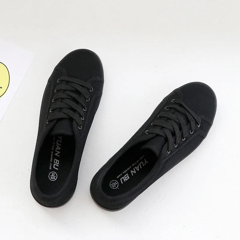 Zapatos Canvas Low Top Mujer Blancos - Zapatillas Transpirables Estudiantes Pareja