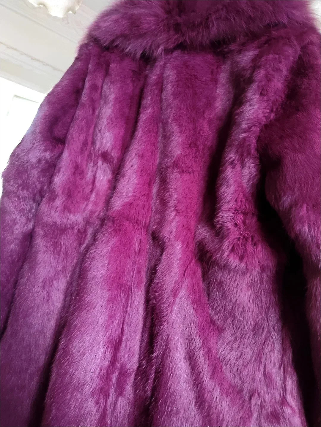 Abrigo Piel Conejo Rex Mujer - Abrigo Largo Cuello Zorro Fashion Invierno