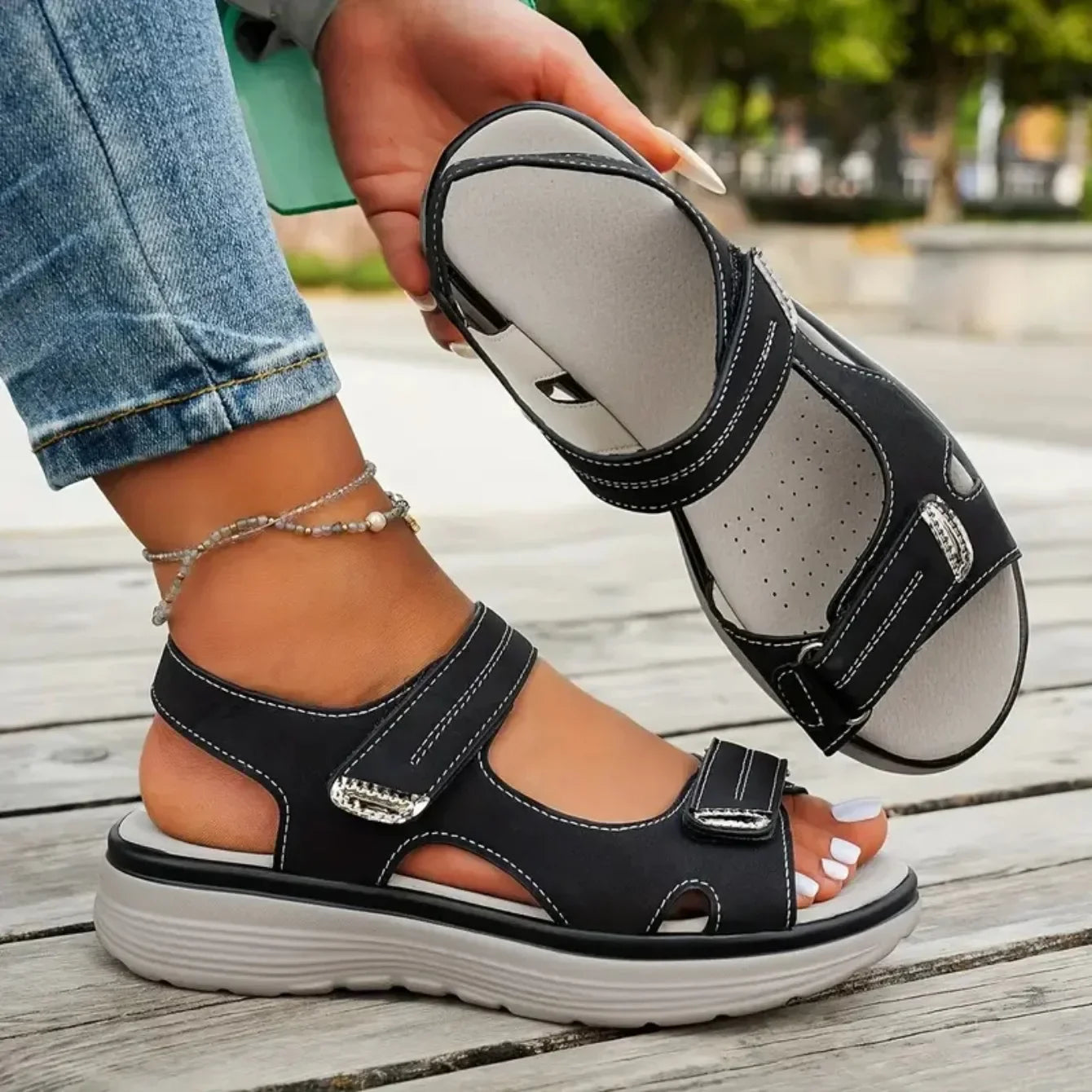 Sandalias Plataforma Mujer 2025 - Zapatos Viaje Playa Ligeras Duraderas
