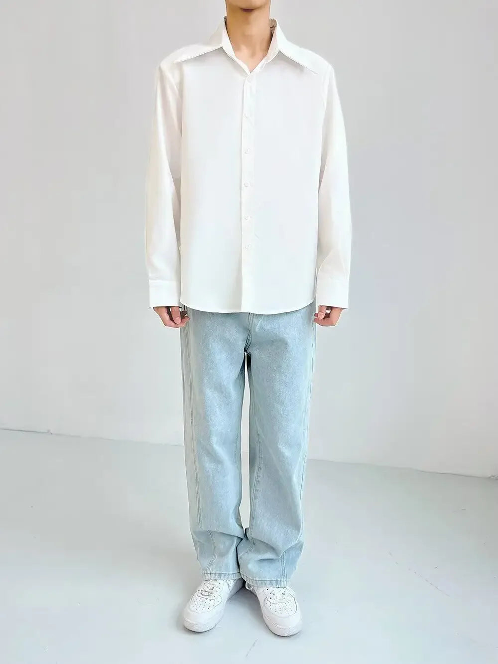 Camisa Hombre Casual Suelta Otoño - Manga Larga Trendy Brands Ins Joven