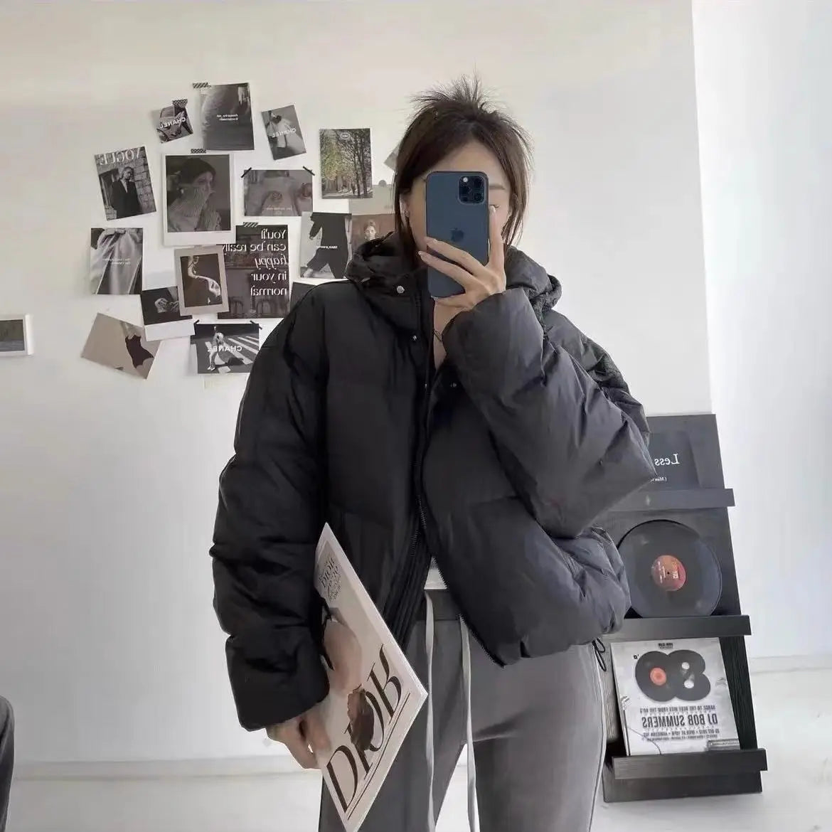 Chaqueta Puffer Mujer Corta - Chaqueta Solapa Algodón Coreana