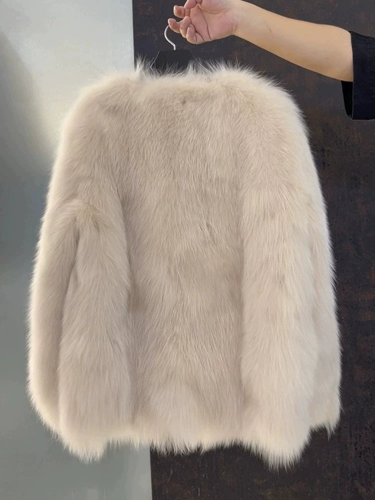 Abrigo Piel Sintética Mujer Zorro - Abrigo Medio Largo Lujo 2025