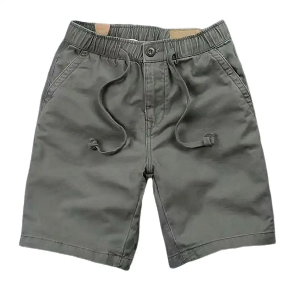 Shorts Hombre Algodón Verano - Bermudas Casuales Cintura Elástica Cordón