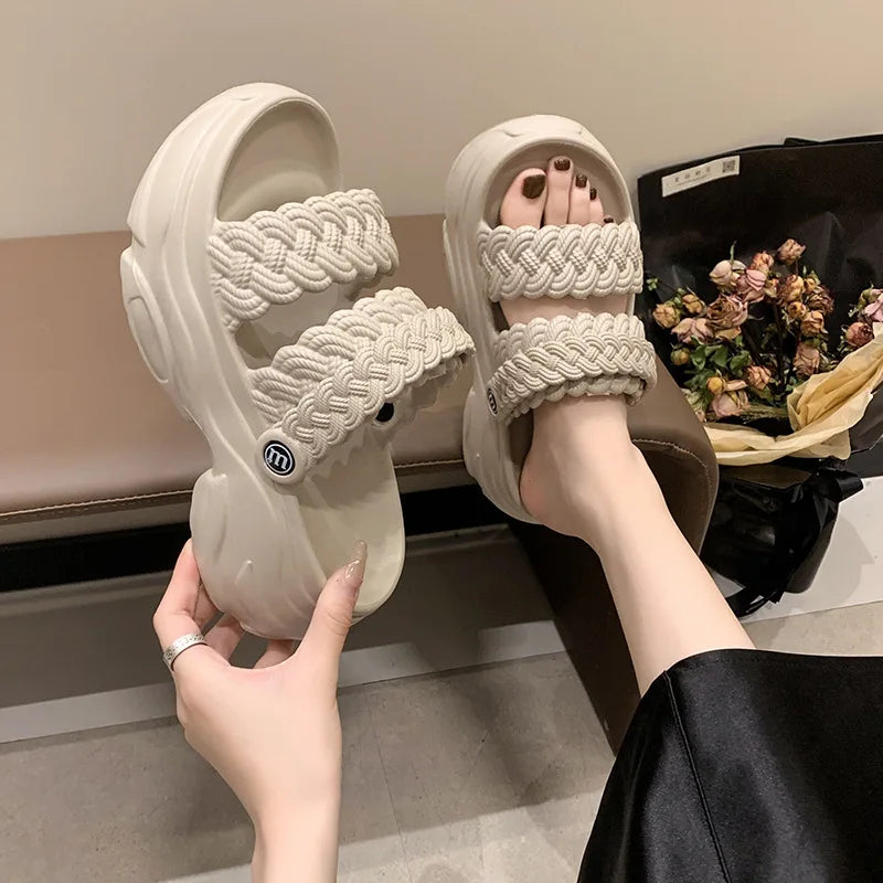 Sandalias Plataforma Mujer Playa - Chanclas Suela Gruesa Antideslizantes Ligeras Verano