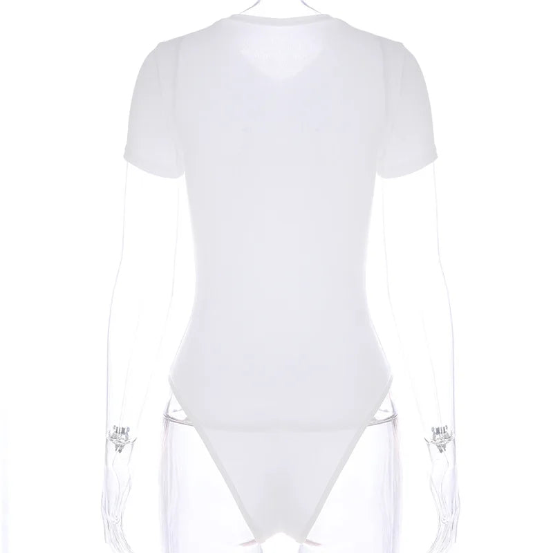 Body Mujer Negro Blanco Básico - Body Manga Corta Algodón Verano Casual