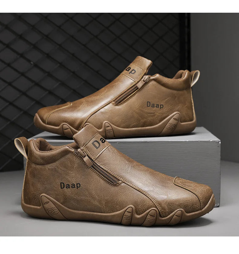 Botines Hombre Casual 2024 - Botas Tobillo Lujo Slip-On Ligeras Outdoor High Top