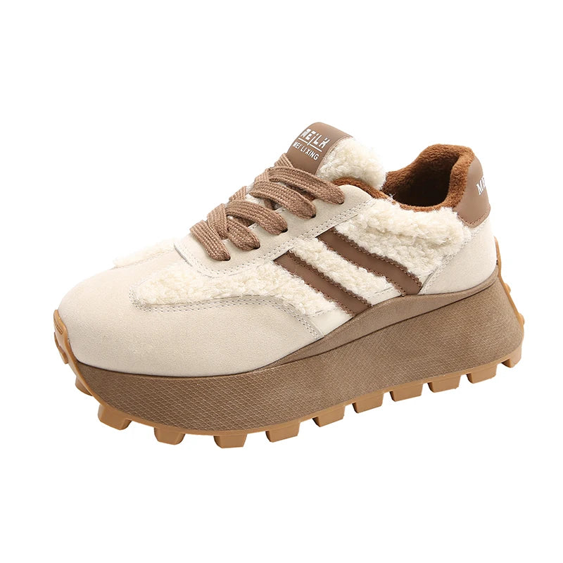 Zapatillas Mujer Invierno Deportivas - Suela Gruesa Cálidas Casual