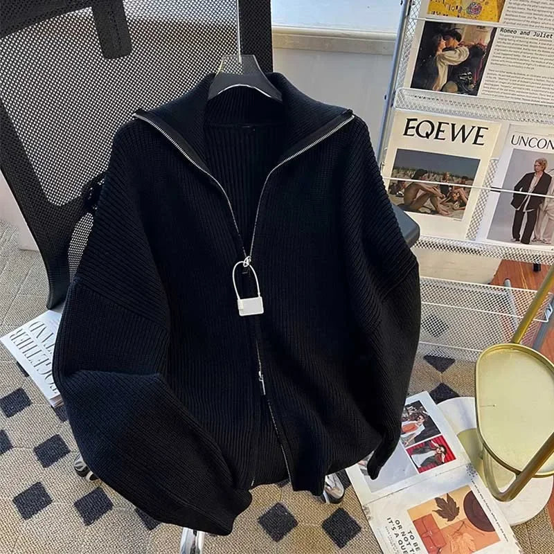 Cárdigan Hombre Punto Grueso - Chaqueta Cremallera Otoño Invierno Casual