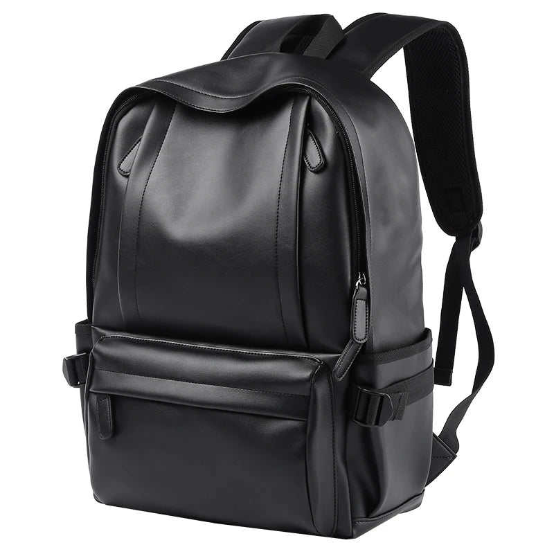 Mochila Cuero Hombre Laptop 14 Pulgadas - Viaje Business Puerto USB Resistente al Agua Daypack