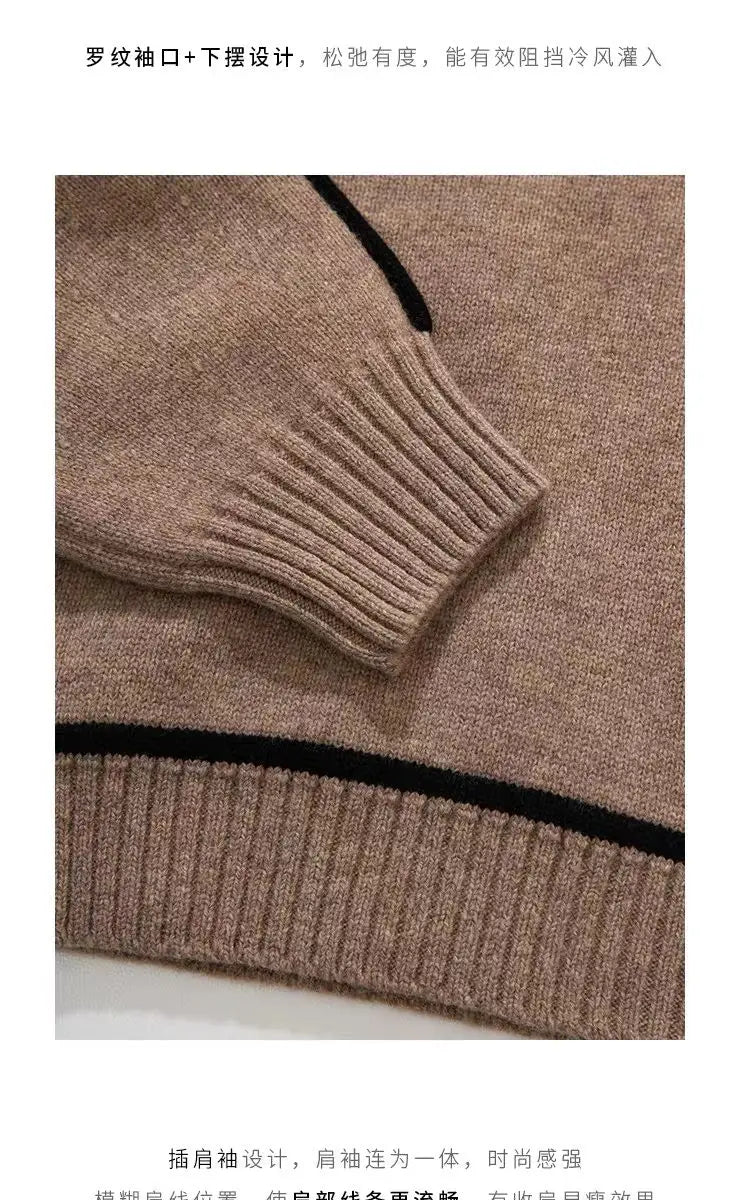 Suéter Mujer Cuello Alto Patchwork - Jersey Holgado Invierno