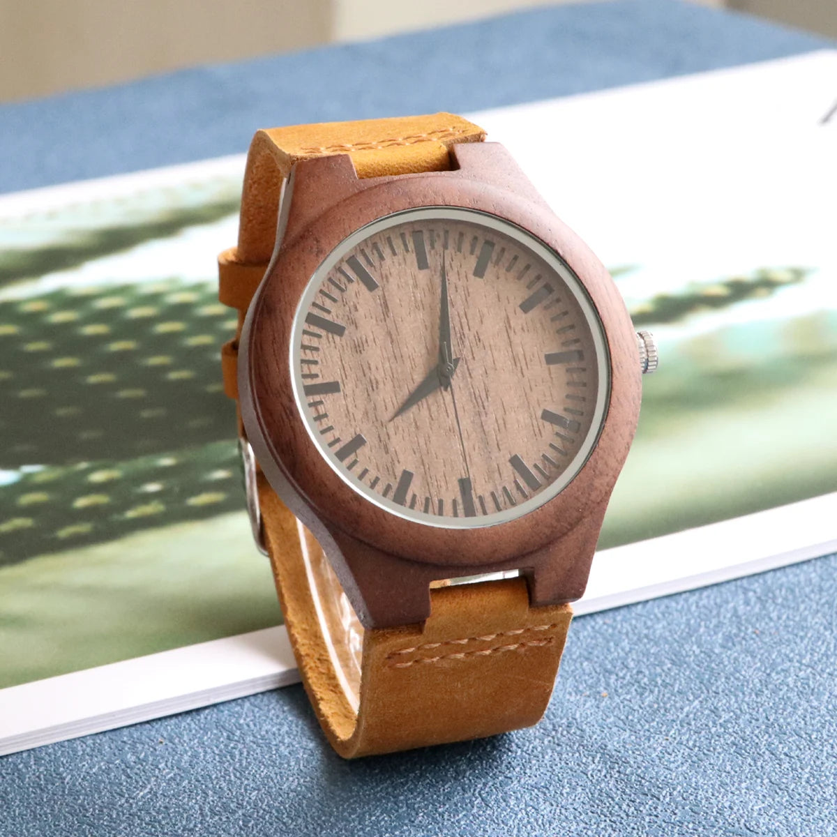 Reloj Madera Hombre y Mujer - Cuarzo Personalizable Unisex Ecológico