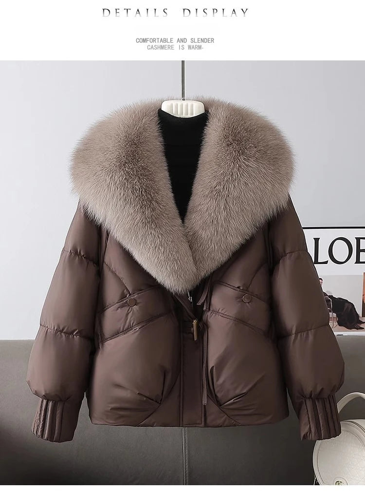 Parka Mujer Invierno Cálida - Parka Cuello Piel Pan 2025