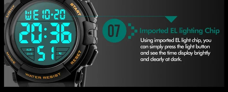 Reloj Deportivo Hombre SKMEI 1258 Digital - Multifunción Militar 5ATM Resistente al Agua Outdoor