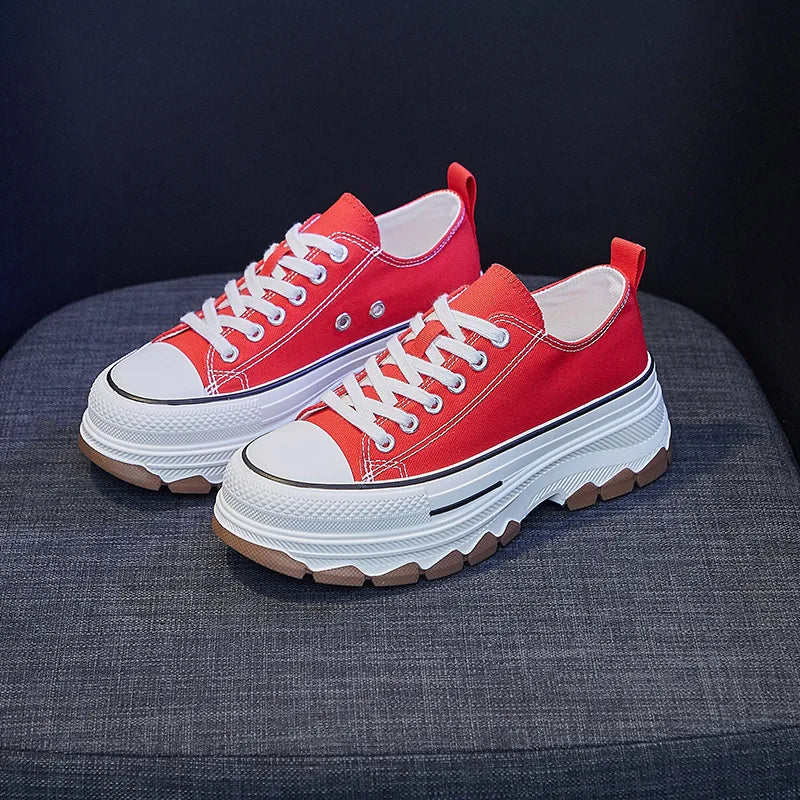 Zapatos Canvas Designer Mujer Verano - Sneakers Plataforma Alta Fashion