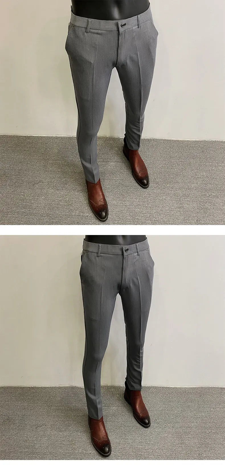 Pantalones Hombre Formales Suit - Pantalón Vestir Stretch Slim Fit Elegante