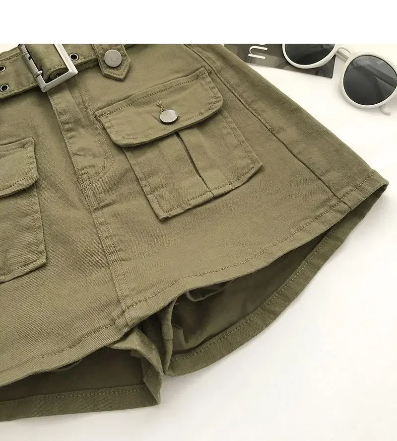 Falda Denim Mini Mujer Cargo - Falda Vaquera Bolsillos Cintura Alta 2025