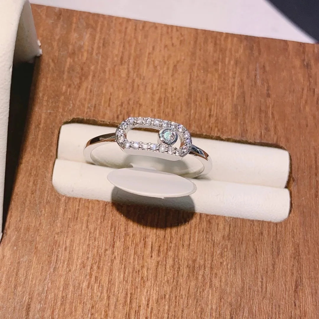 Anillos Apilables Inicial Brasil - Lujo Elegante Circonita Boda