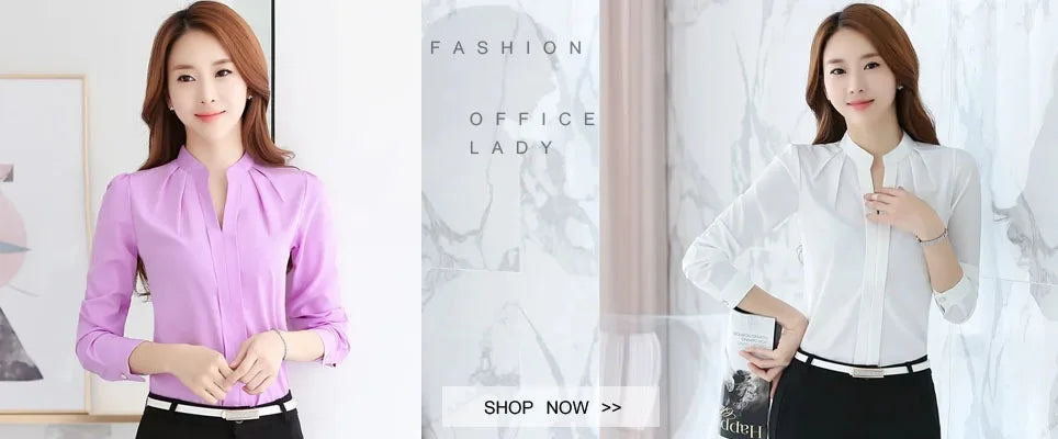 Blusa Blanca Mujer Oficina - Camisa Básica Manga Larga 2024