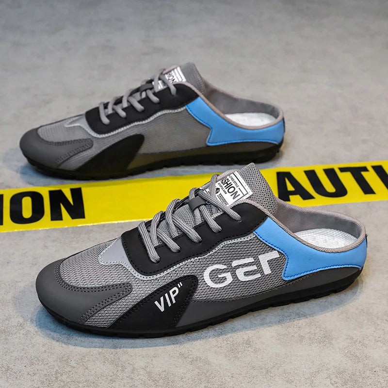 Chanclas Hombre Baotou 2025 - Verano Transpirables Casual Vulcanizadas Planas Sneakers Half Slip On