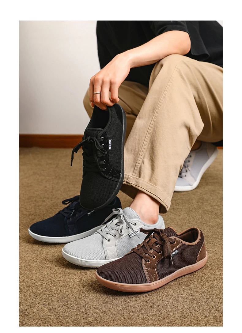 Zapatos Hombre Minimalistas Barefoot - Punta Ancha Zero Drop Transpirables Malla Ligeros Walking