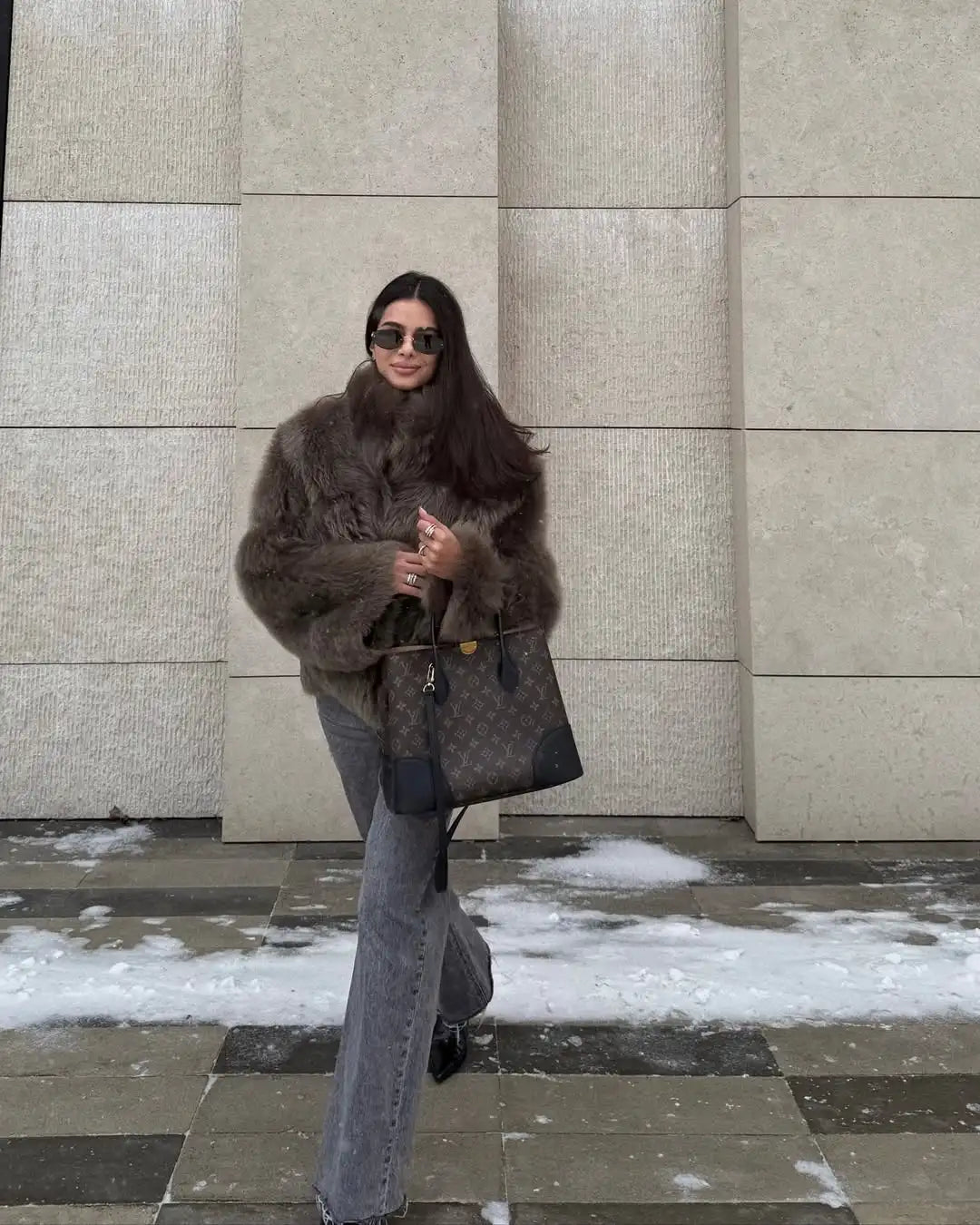 Chaqueta Piel Mujer Color Sólido - Chaqueta Cuello Alto Botón 2025