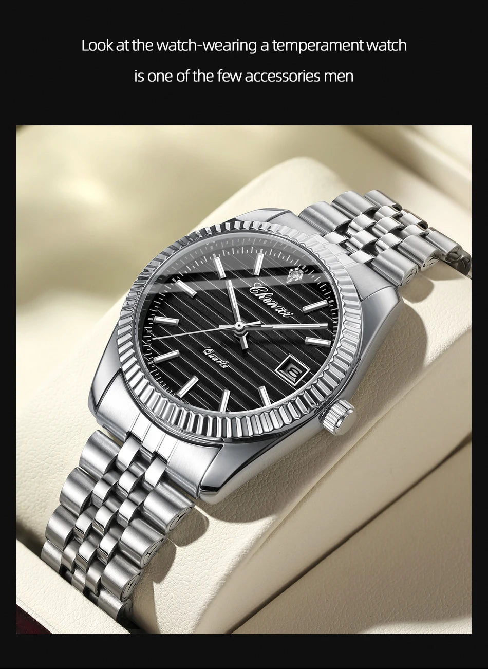 Reloj CHENXI 004D Hombre - Cuarzo Resistente al Agua con Calendario Luminoso