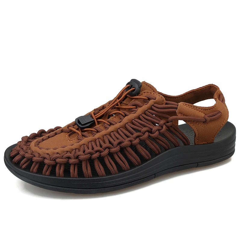 Sandalias Hombre Verano Tejidas - Outdoor Transpirables Slip-On Tallas Grandes