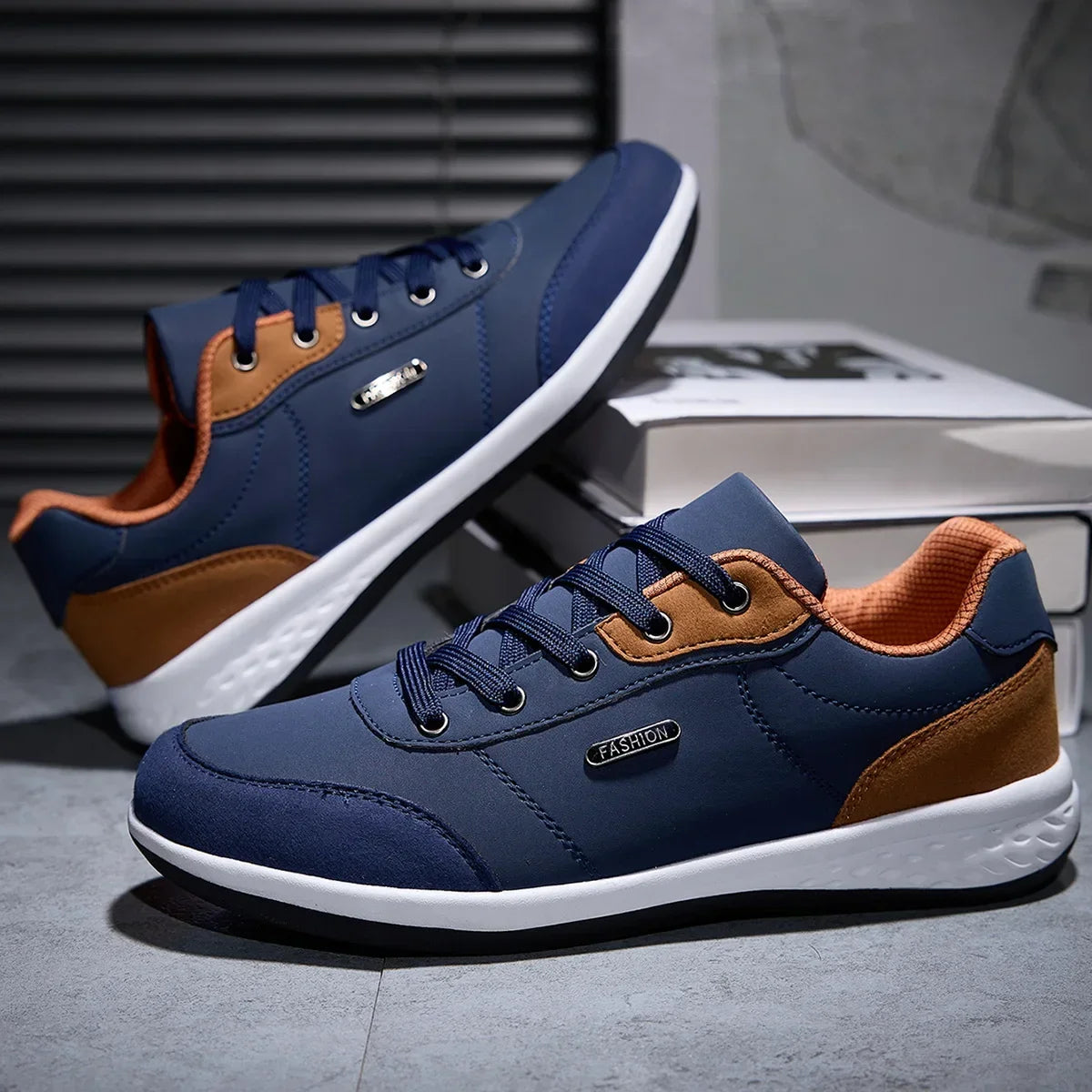 Sneakers Hombre Cuero Impermeables - Primavera Otoño Walking Leisure Deportivos Antideslizantes Tennis