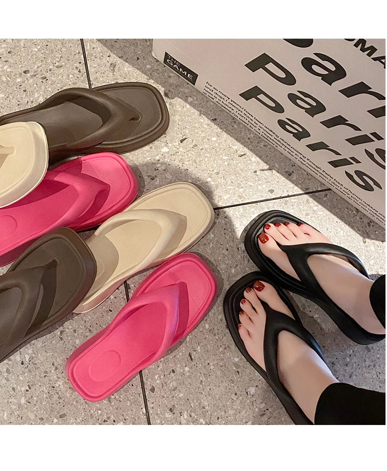 Chanclas Mujer Elegantes Transpirables - Sandalias Tacón Medio Outdoor Versátiles
