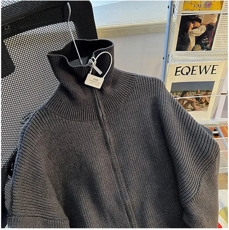 Cárdigan Hombre Punto Grueso - Chaqueta Cremallera Otoño Invierno Casual