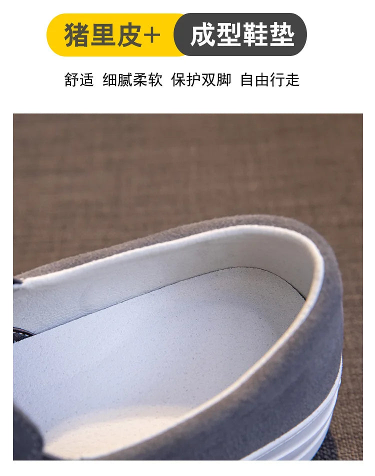 Zapatos Primavera Mujer Piel - Sneakers Lazy Plataforma Suela Gruesa Ligeros